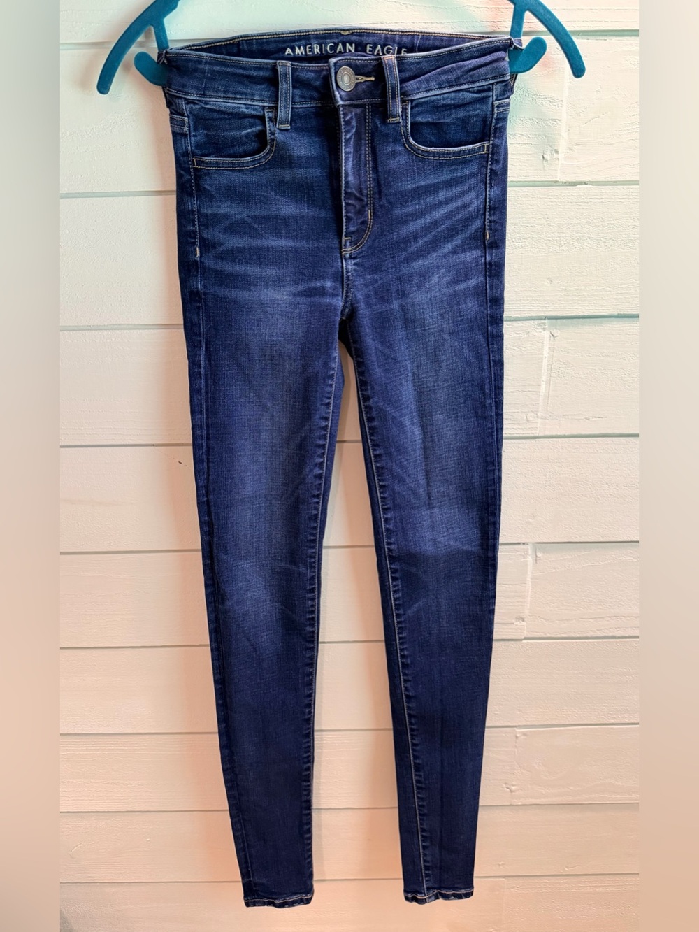 American Eagle Outfitters Dark Indigo Skinny Jeans size 00 Long